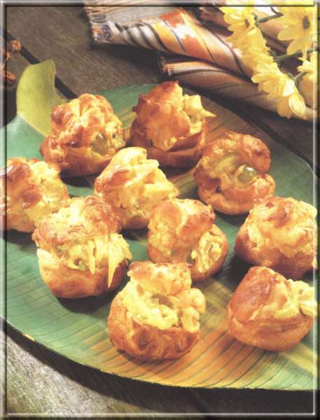 Curryhuhn-Windbeutel