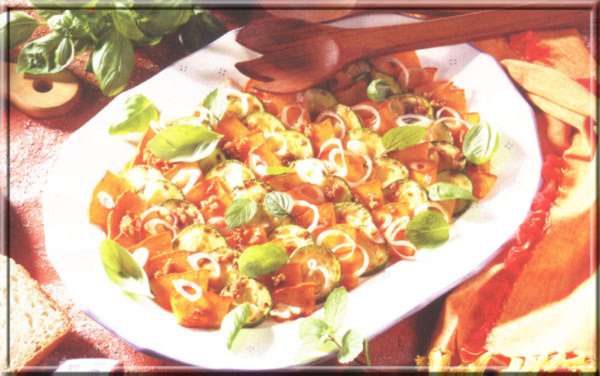 Gebratener K&uuml;rbis mit Basilikum und Minze